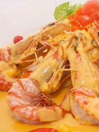 エビのフライ 卵クリームソース