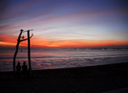 サンセットタイムのビーチ