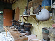伝統的な厨房の展示