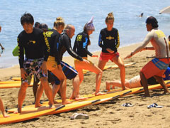 ビーチにて講習