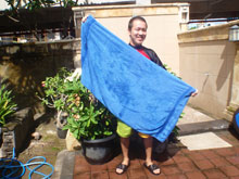 ホテル内屋外シャワー