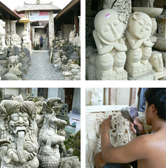 バトゥブラン村の石彫り