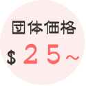 団体価格　＄２９～